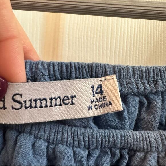 Youth girls Sugar and Summer blue fit and flare puff sleeve dress size 14 - Picture 6 of 9